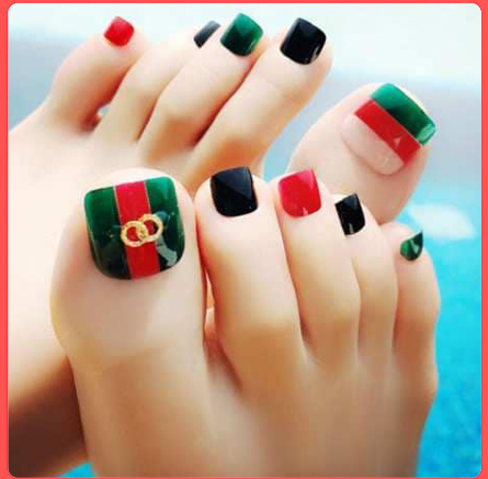 Bộ 24 Móng chân giả , nail giả , móng giả C24(kèm keo dán)