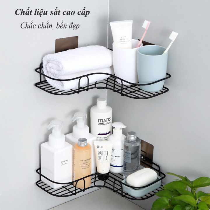 Kệ góc sắt dán tường đa năng