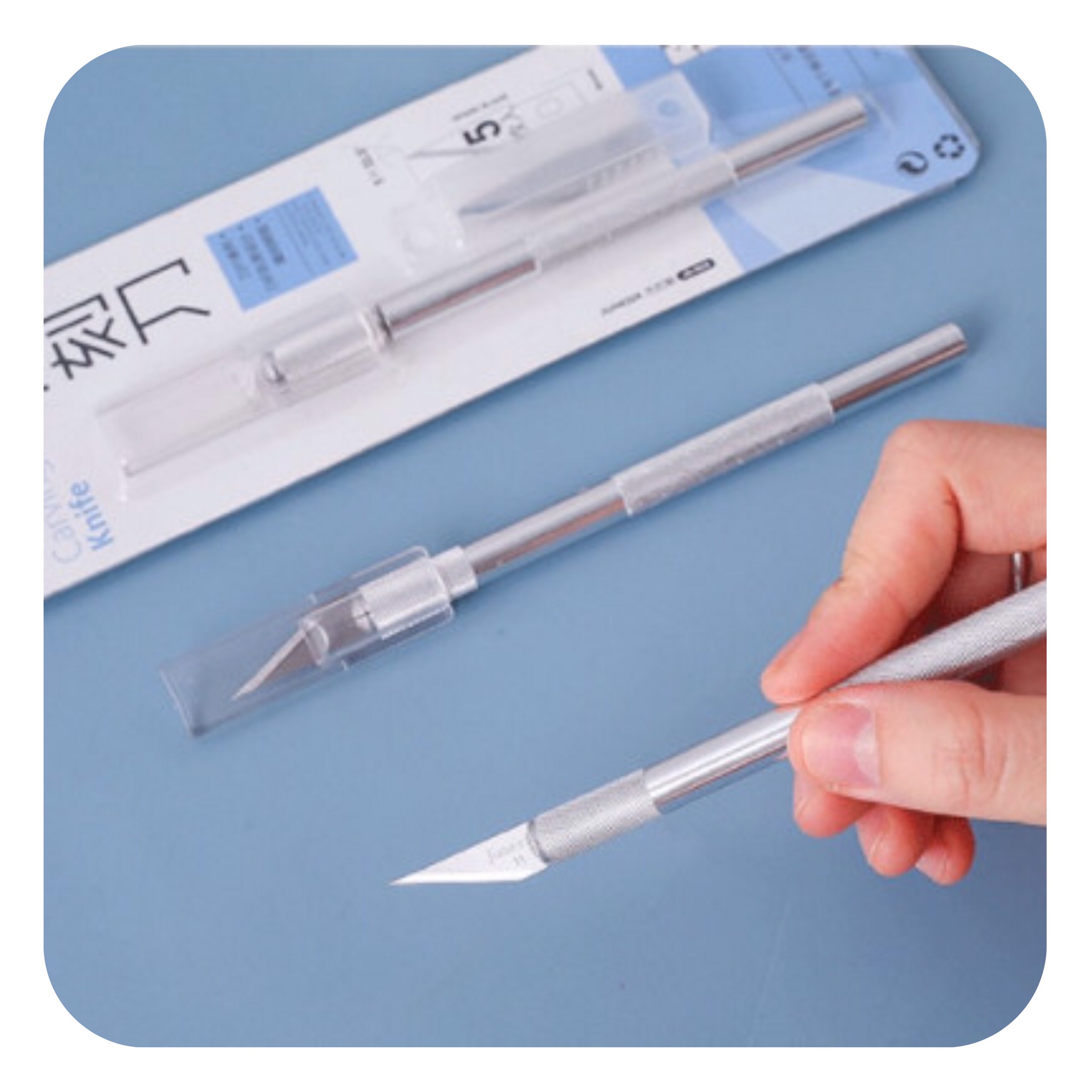Bộ dao khắc, trổ, tỉa họa tiết (01 cán dao + 05 lưỡi)