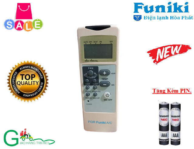 Điều khiển điều hòa Funiki dùng cho các dòng SC SH HSC 09 12 18 24-Hàng chất lượng tốt-Mới 100%-Tặng kèm PIN