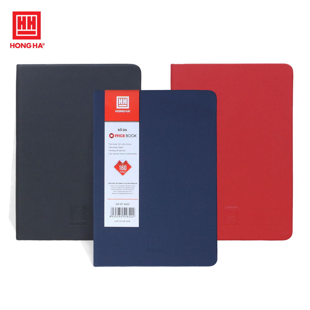 Sổ da a5 hồng hà office book hồng hà 160 trang - 4619