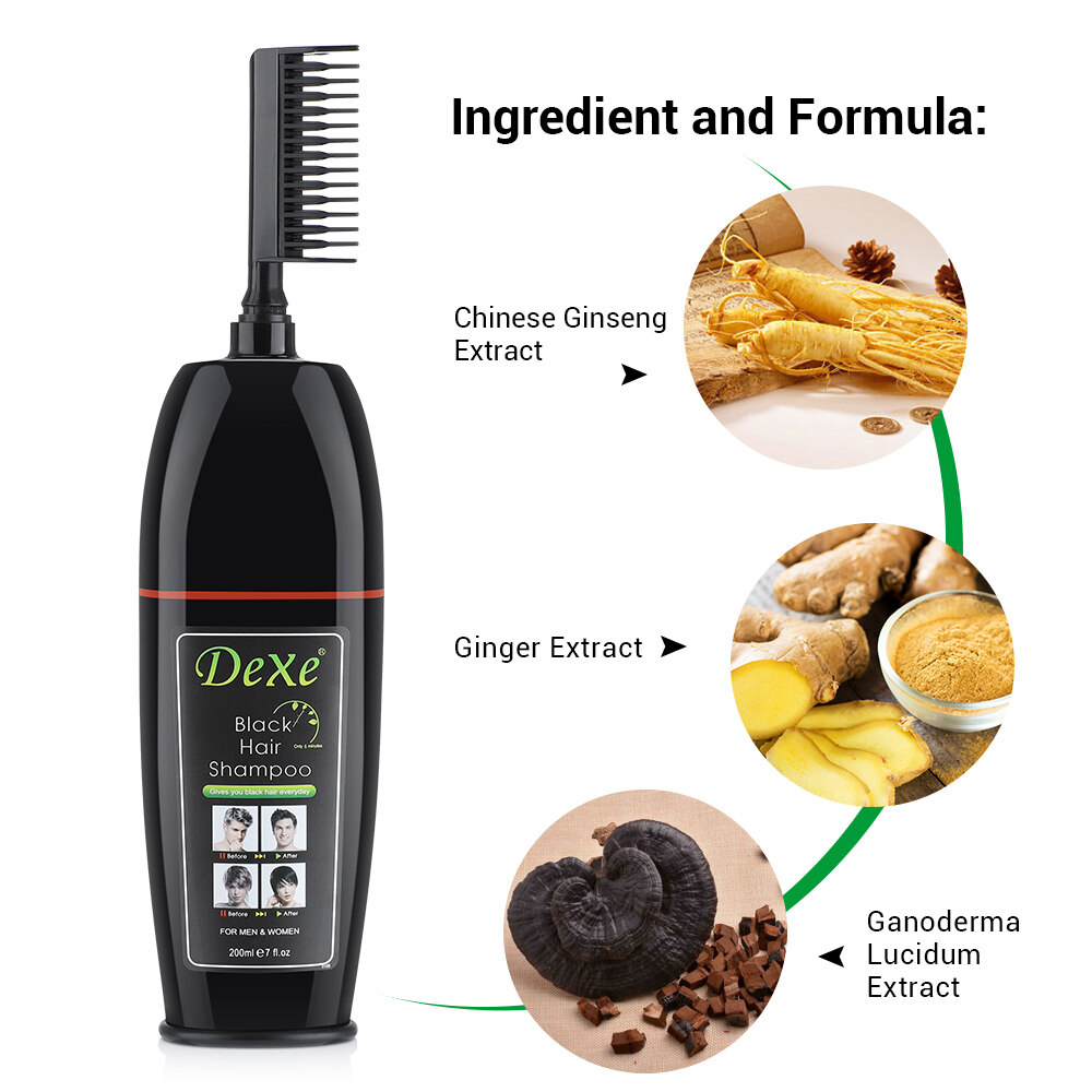 [Dexe] Dexe Silver Hair Dye Comb to Black Color 200ml (British Brand)