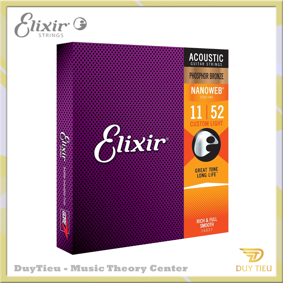 Elixir Strings Acoustic Phosphor Bronze with NANOWEB Coating 16027-  DuytieuGuitar DT006