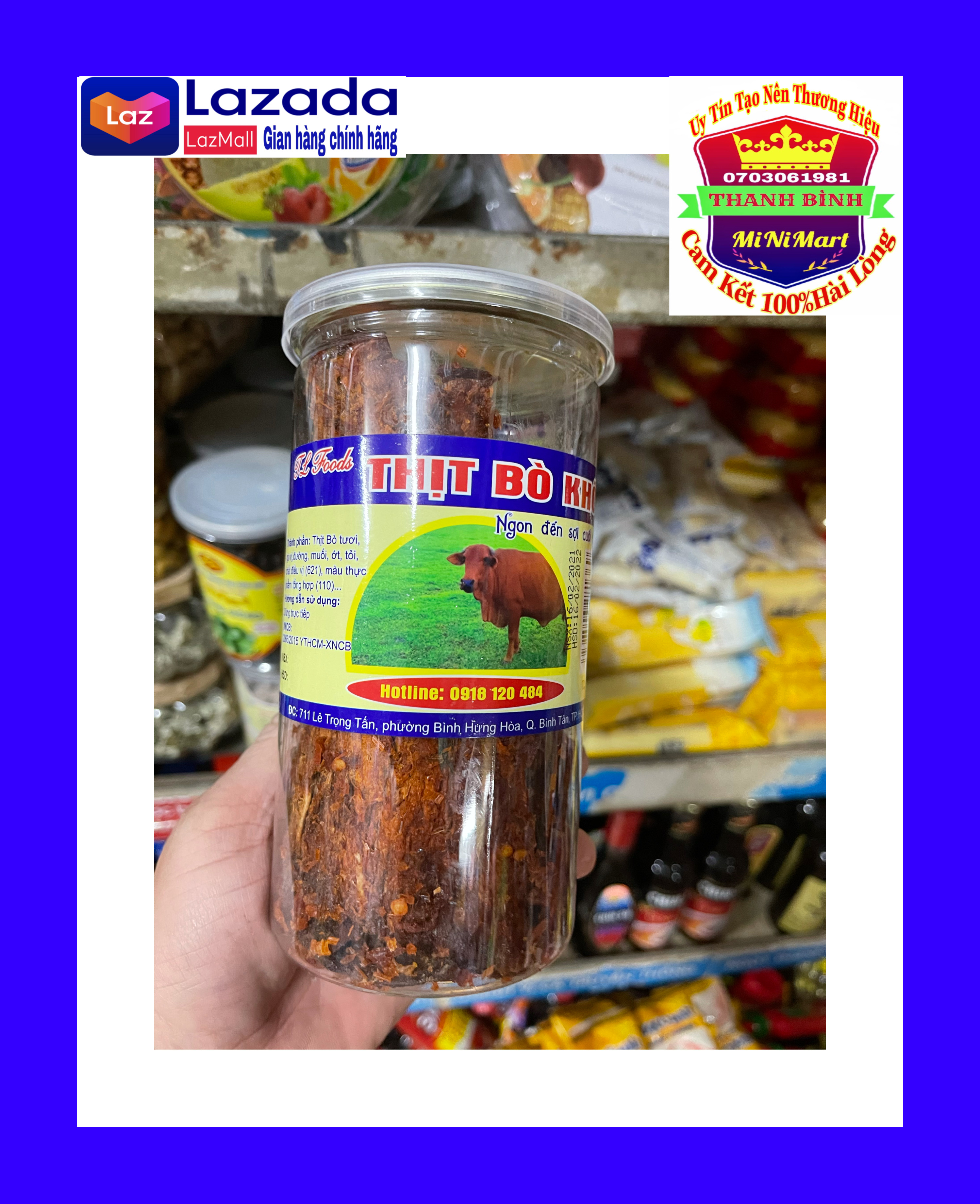 Thịt bò khô miếng hộp 250g
