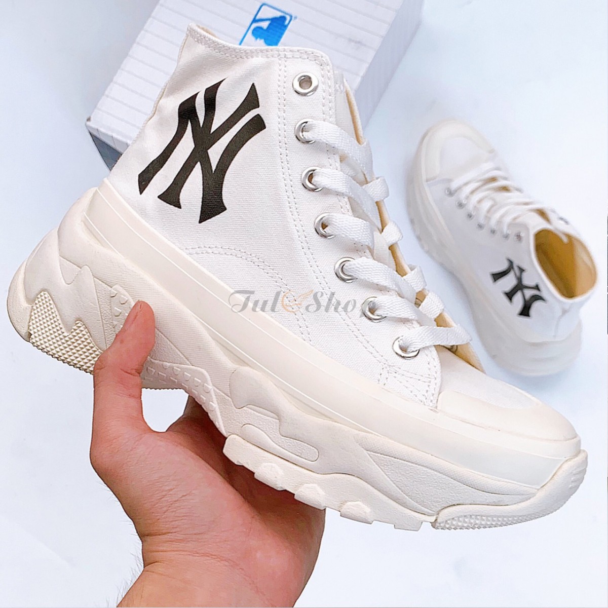 Giày Sneaker MLB Chunky High New York Yankees white ( Full box)