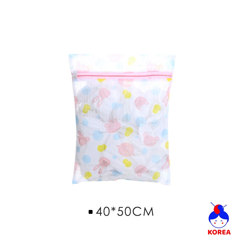 [HCM]Túi lưới giặt quần áo loại dày hình thỏ gấu cute GIA DỤNG KOREA