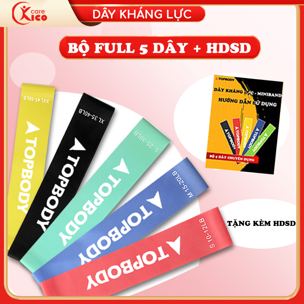 Dây Kháng Lực Tập Gym, Dây Miniband Tập Mông Đùi Chính Hãng TOPBODY