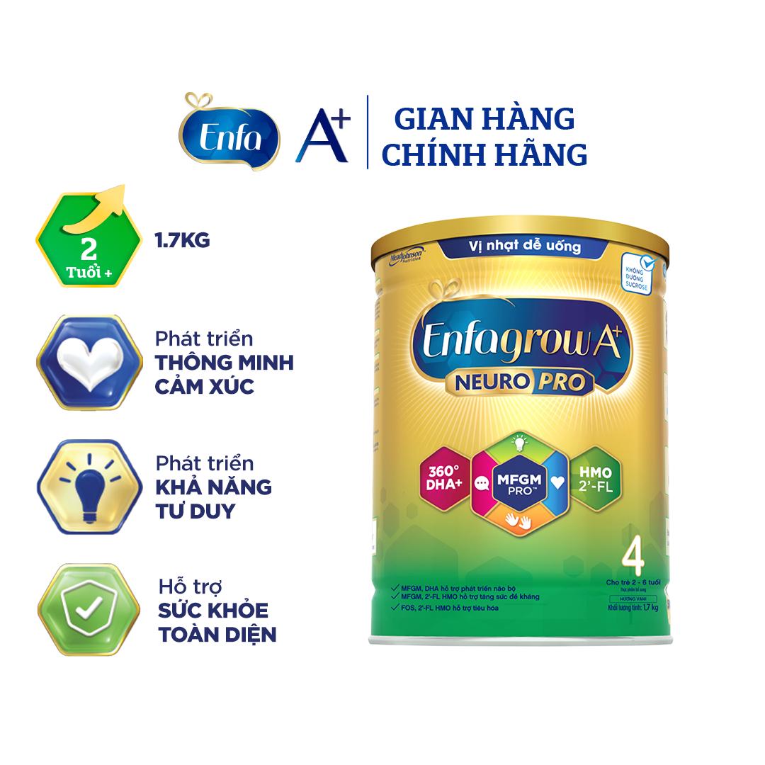 Sữa Bột Enfagrow A+ Neuropro 4 Vị Nhạt Dễ Uống Với Dưỡng Chất DHA & MFGM – 1.7kg