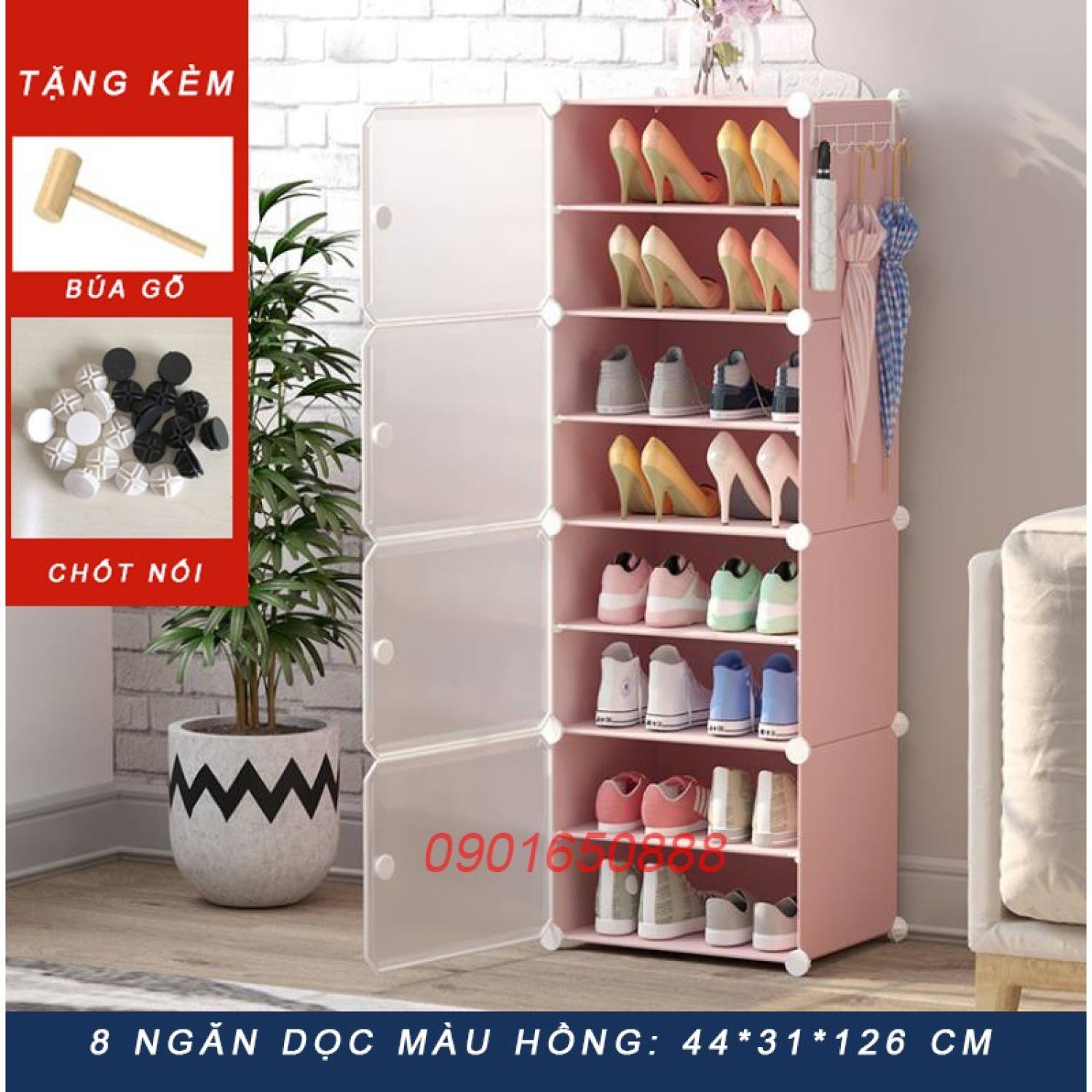 [TỦ GIÀY 6-8 NGĂN] Tủ nhựa đựng giày lắp ɡhép đa năng