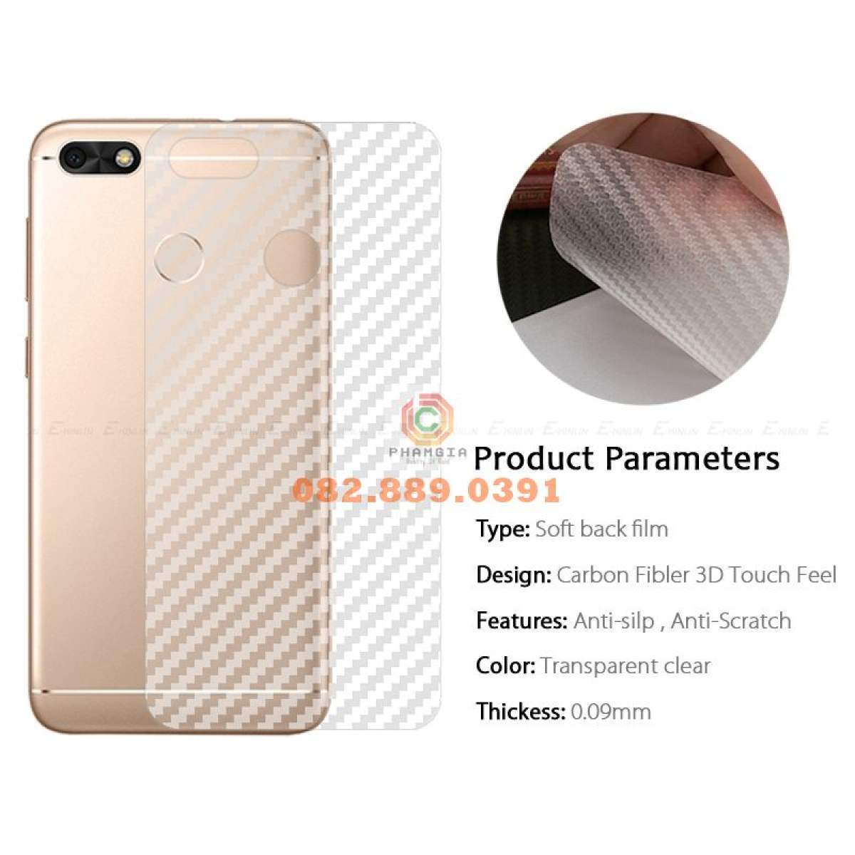 Miếng dán mặt lưng skin carbon Mobiistar Prime X Max 2018