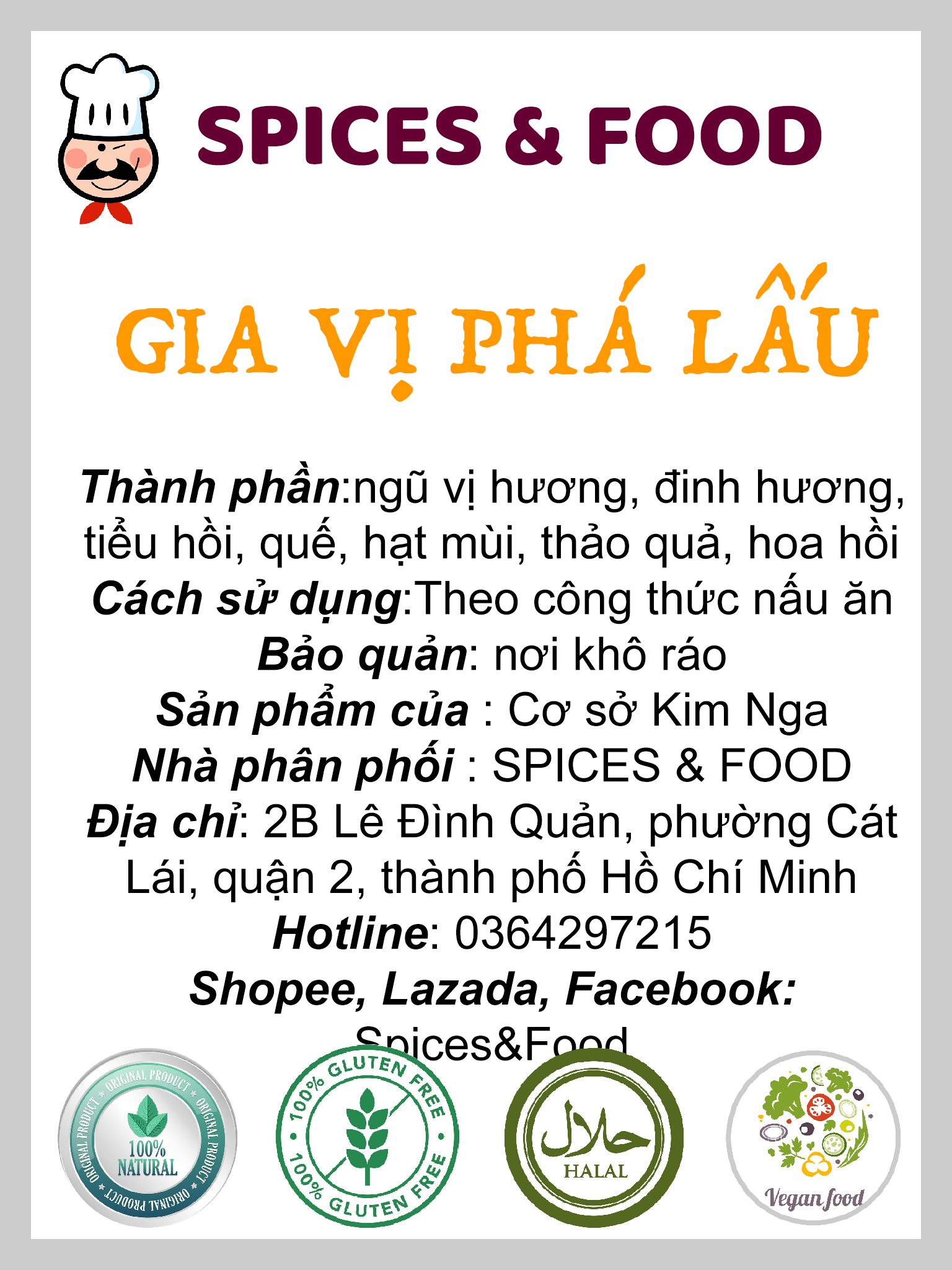 [Hũ 120ml] Gia Vị Phá Lấu - Bột Phá Lấu Bò chuẩn vị đỏ thơm