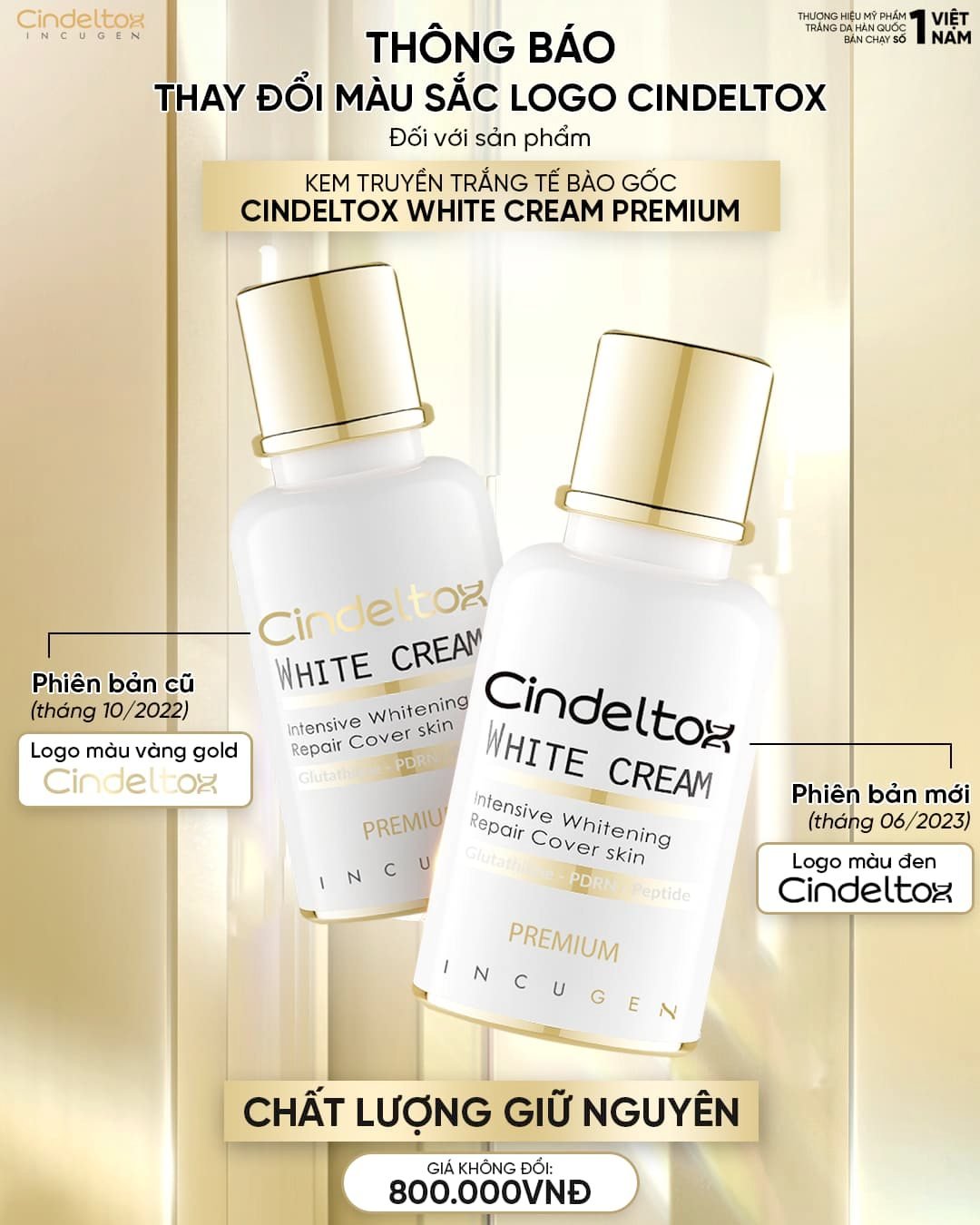 Kem Dưỡng Trắng Da CINDELTOX WHITE CREAM
