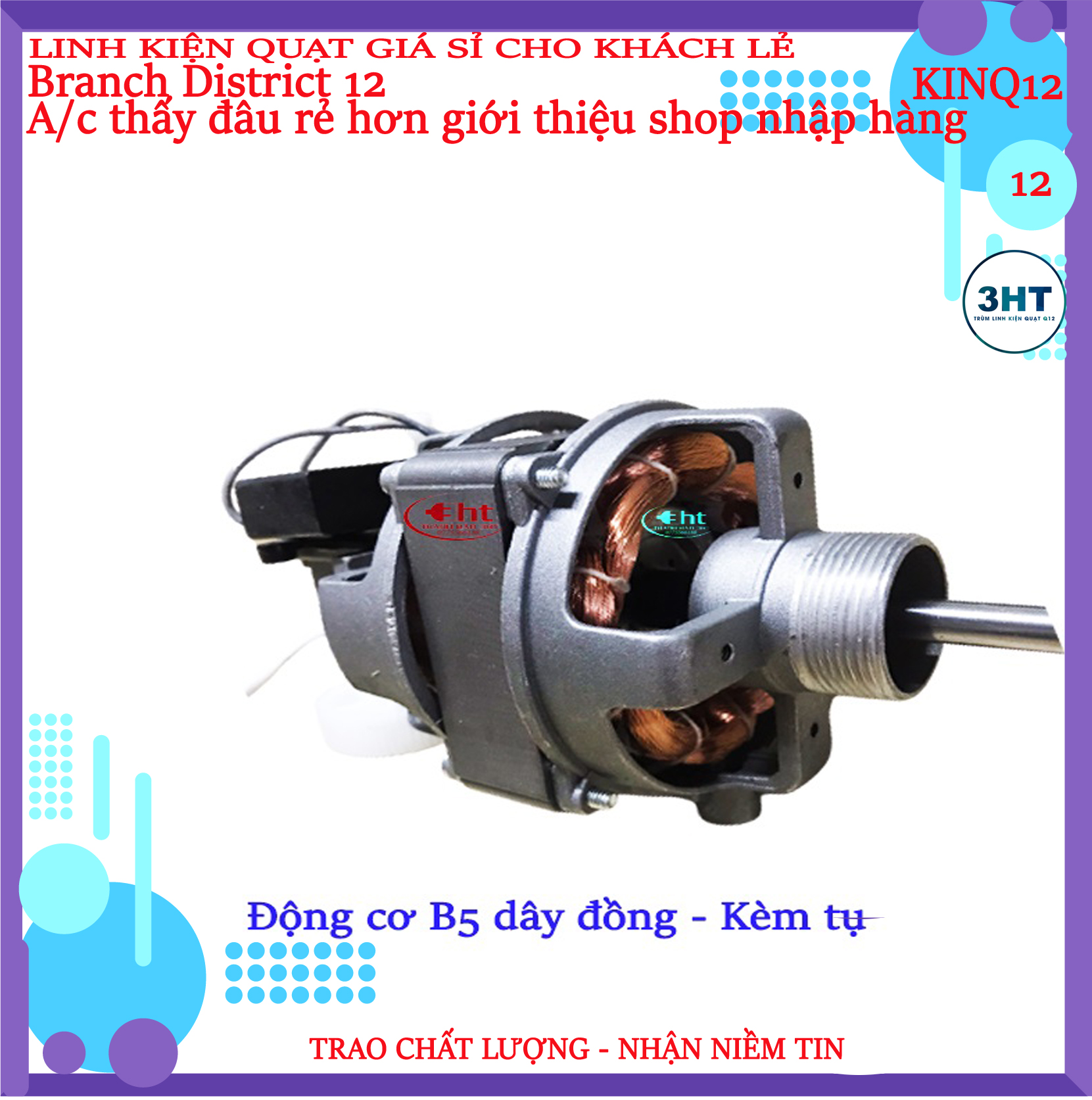 ĐỘNG CƠ QUẠT 65W B5 - DÂY ĐỒNG 100%