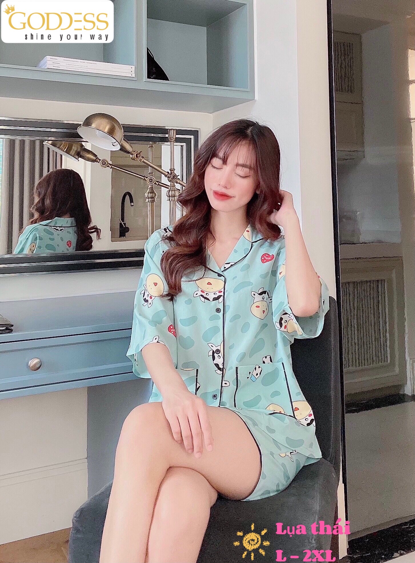 Bộ đồ Pijama Lụa Thái  Đồ ngủ đùi Bigsize 40 - 80kg cao cấp