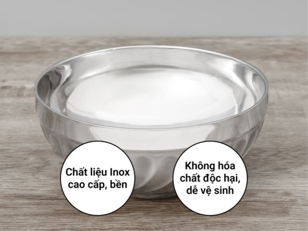 Bộ 5 bát tô xoắn inox 2 lớp cách nhiệt loại 20cm