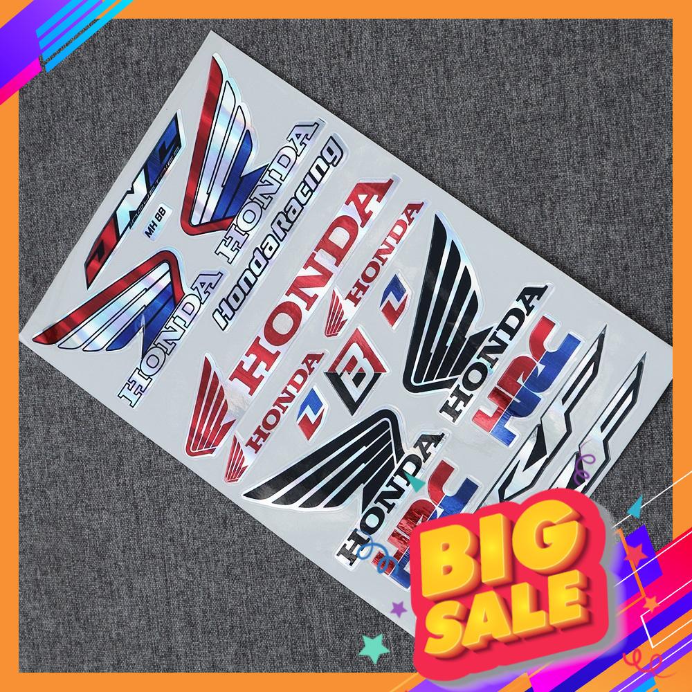 [SALE SỐC] BỘ TEM MẠ CROM TRANG TRÍ XE NHIỀU DECAL, STICKER HONDA, HRC SIÊU BỀN BAO RẺ
