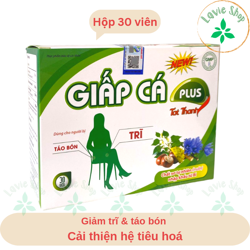 Giấp cá plus - giúp giảm trĩ, táo bón hộp 30v