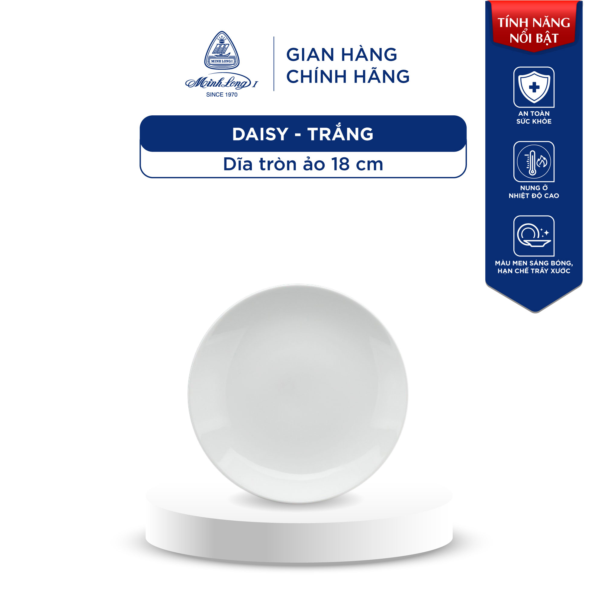 Tô, Chén, Dĩa Sứ Cao Cấp Minh Long - Daisy - Trắng