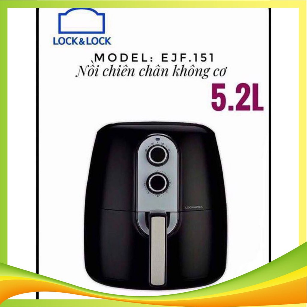 [Trả góp 0%]Nồi chiên không dầu Lock&Lock EJF151 cơ 5.2L 1800W (Giá áp dụng giao tại HN, HCM& các tỉnh liên hệ shop)