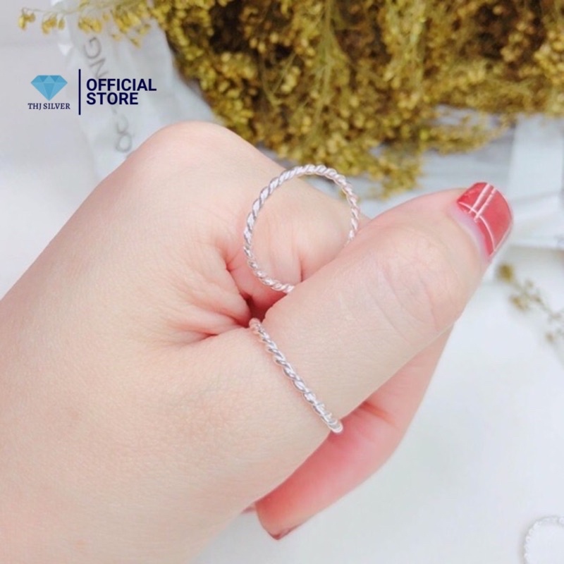 NHẪN XOẮN BẠC TA NGUYÊN CHẤT