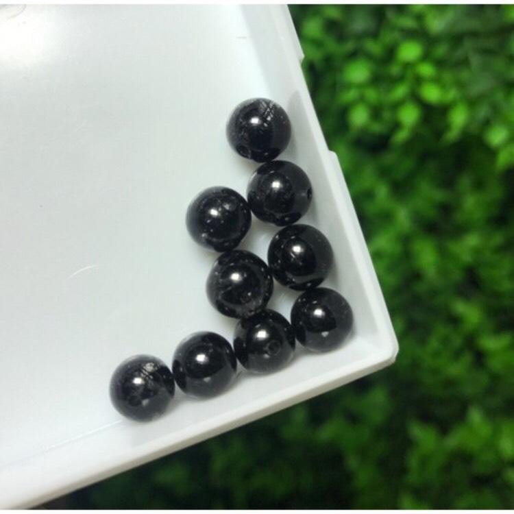1 Hạt đá lẻ thạch anh tóc đen size 7 li