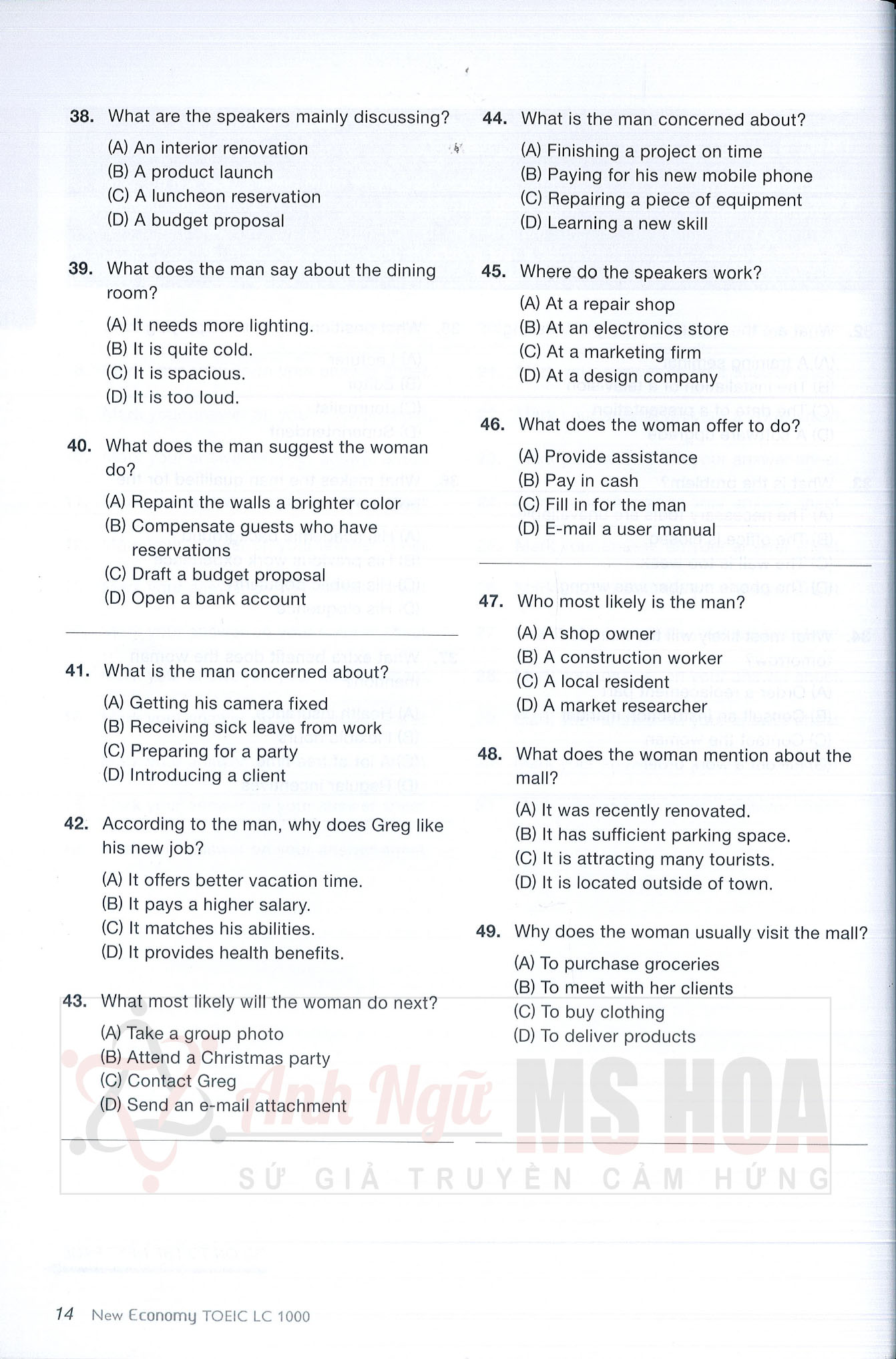 NEW ECONOMY TOEIC 1000 LC (Sách đen trắng)