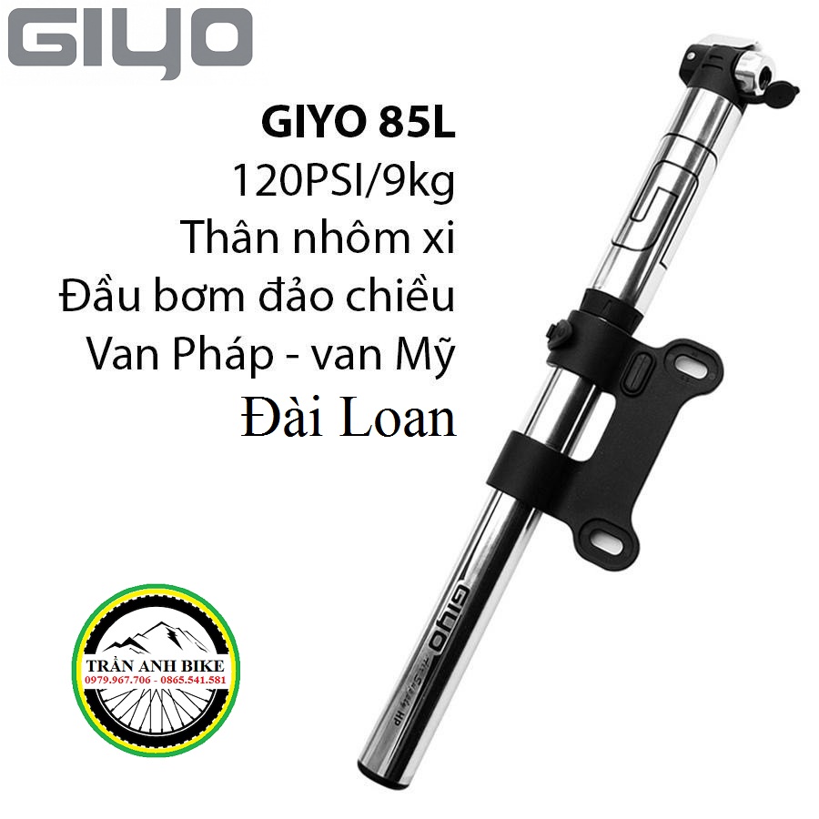Bơm mini cao cấp xe đạp giyo gp-85l