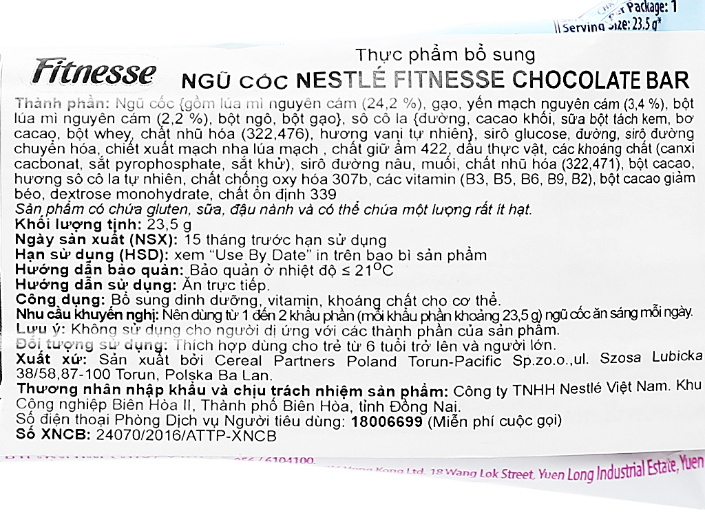 (Combo 10 bánh) Ngũ cốc Nestlé Fitnesse vị socola 23.5g