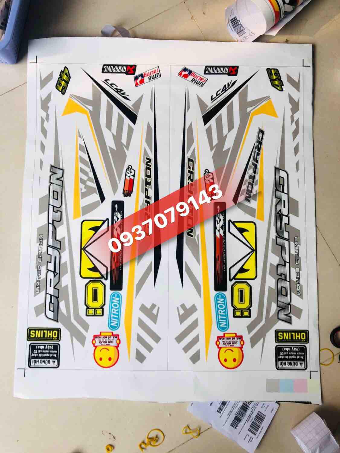 Tem rời exciter 2006 đến 2010 Crypton dán xe trắng