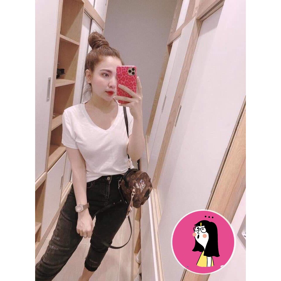 [Hoàn tiền  6%] Áo thun nữ cổ tim - Áo phông nữ cổ tim TTG155