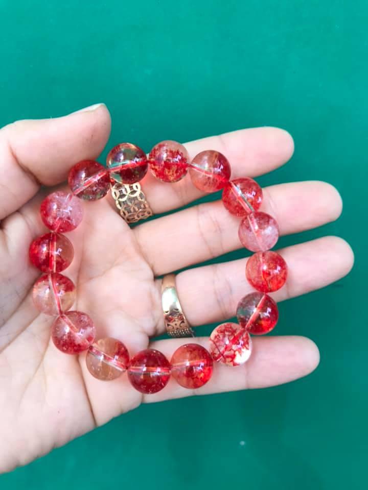 [HCM]VÒNG TAY THẠCH ANH ƯU LINH ĐỎ 12LY