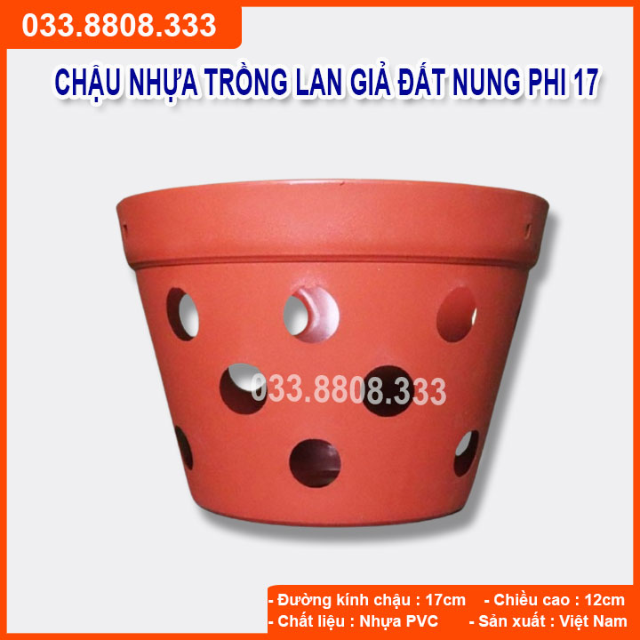 [Ảnh thật] 10 Chậu Nhựa giả đất nung trồng Lan ( đường kính 17cm )