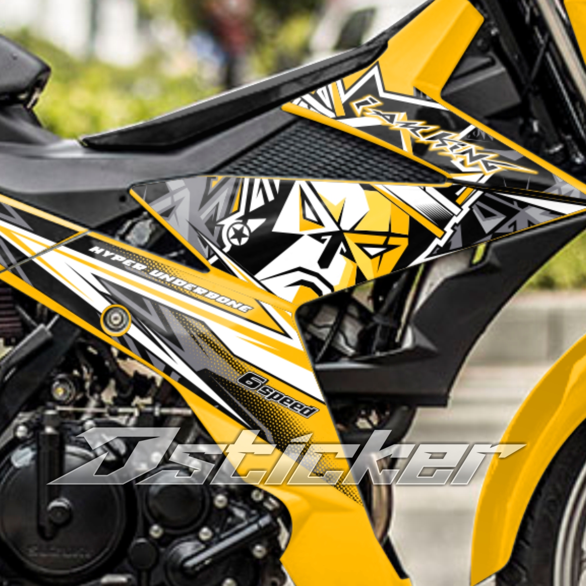 Tem KingDrag - Satria ( Raider ) - Rời xe màu vàng nghệ