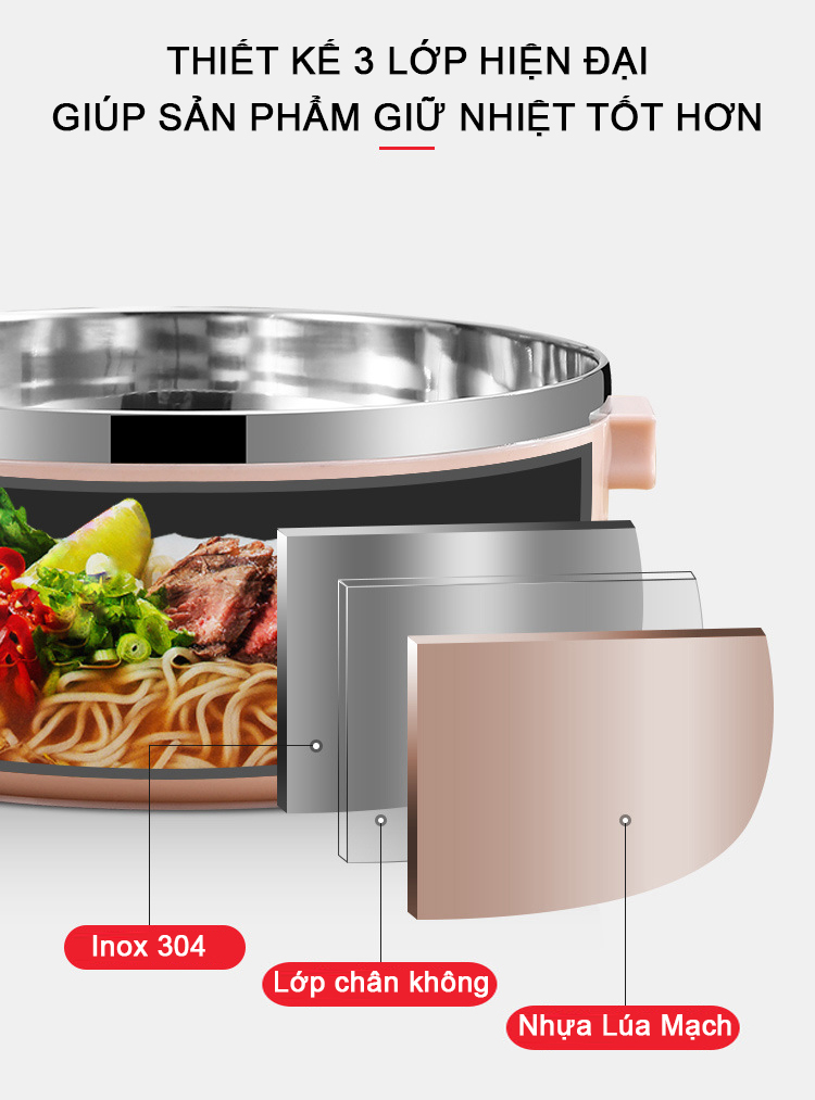 Heat preservation lunch box office stainless steel 4 floor barley