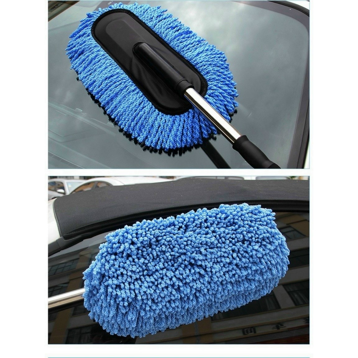 Chổi nano lau rửa xe ô tô chuyên dụng - chổi dẹt có điều chỉnh ngắn dài tiện ích