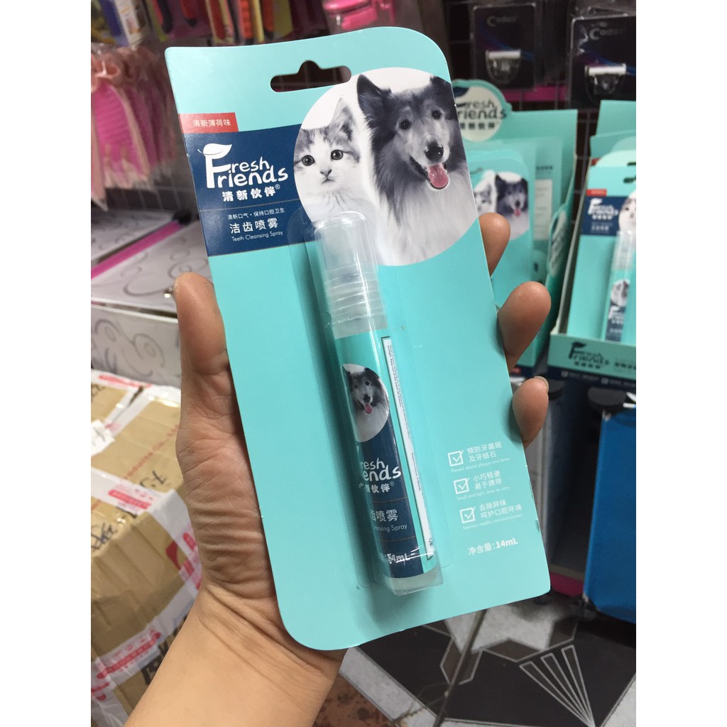 Xịt thơm chống hôi miệng cho chó mèo 14ml