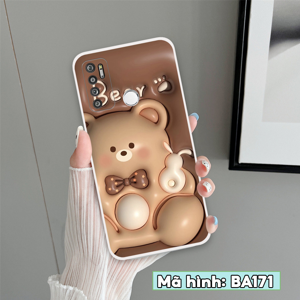 Ốp lưng Vsmart Live 4, ốp điện thoại vsmart, vinsmart hình 3D gấu nâu gấu Lottso
