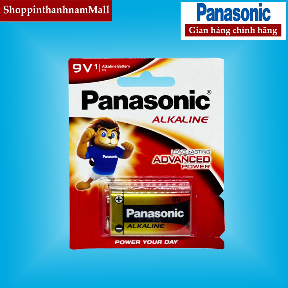 Pin 9v panasonic alkaline cao cấp 6lr61t-1b vỉ 1 viên chính hãng
