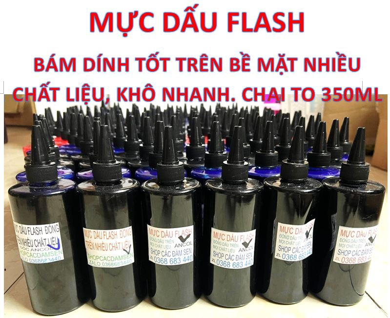 MỰC THẨM THẤU DẤU FLASH ĐÓNG TRÊN MỌI CHẤT LIỆU CHAI 60ml- 350ml