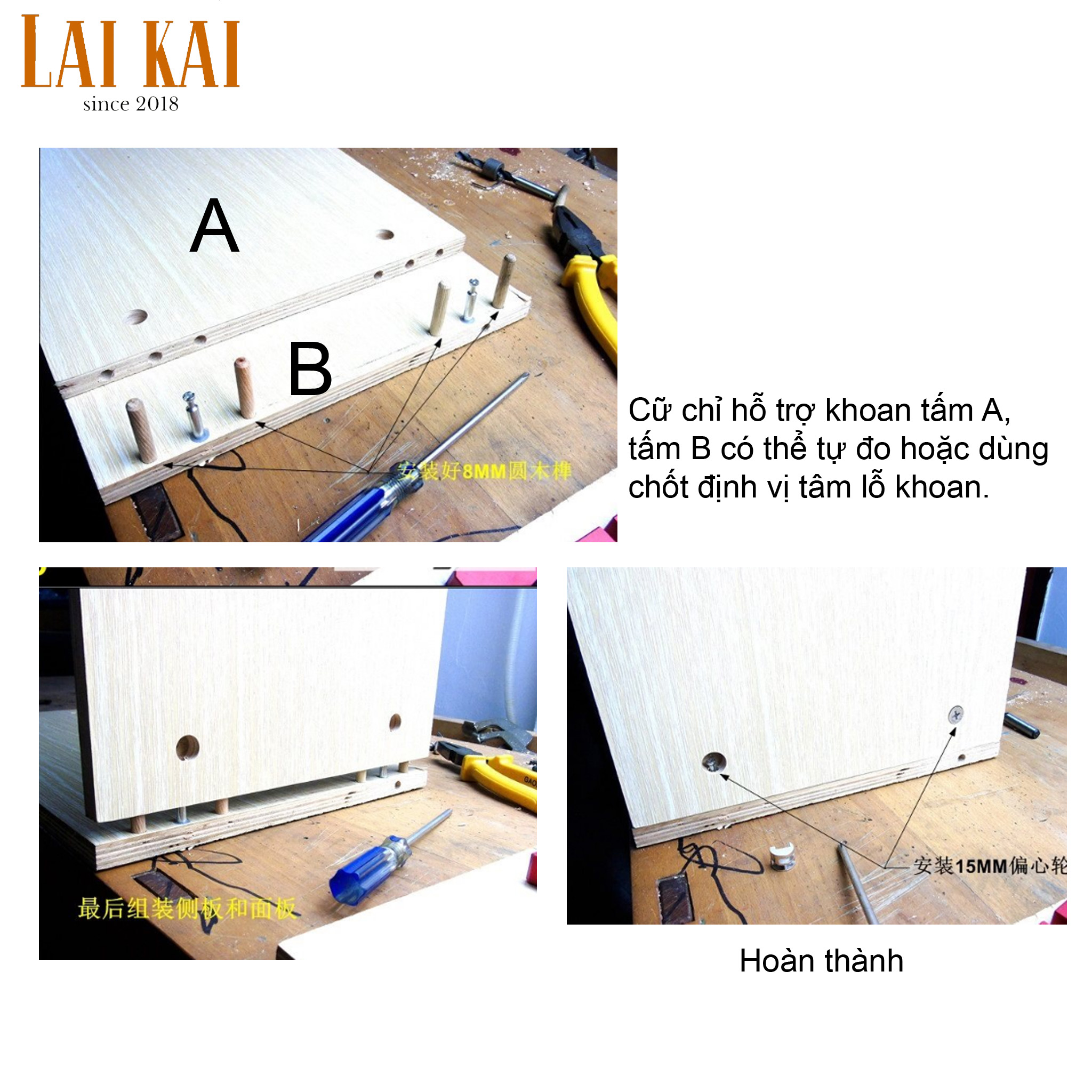[HCM]Cữ khoan ốc cam chốt gỗ