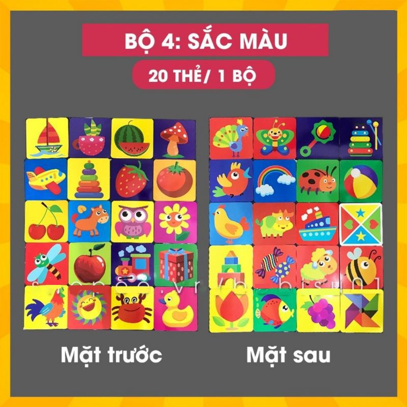 Bộ Thẻ Kích Thích Thị Giác Cho Bé từ 0 đến 4 Tuổi Loại Lớn - FlashCard Kích Thích Não Bộ Cho Trẻ Em In 2 Mặt Chống Thấm Nước