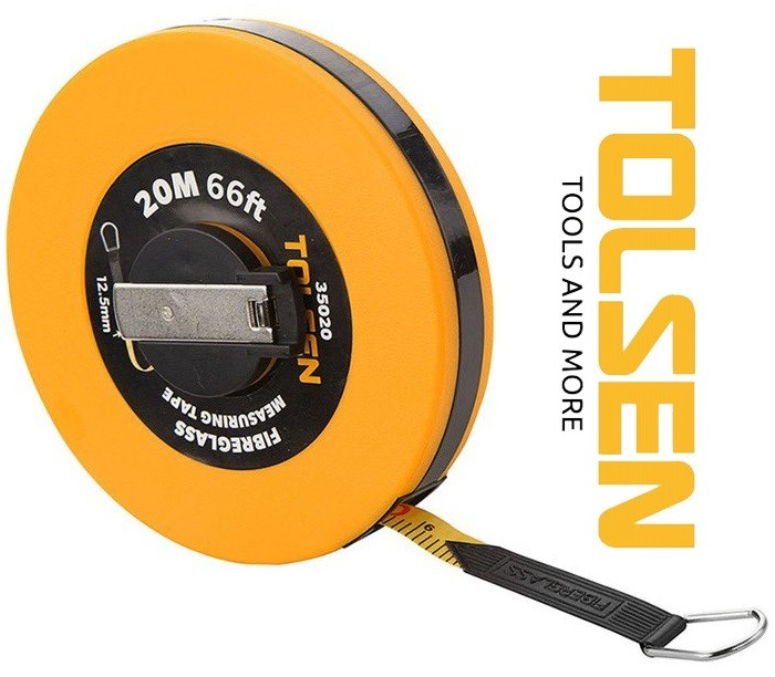 Thước cuộn 20 mét 66ft 12.3mm fiberglass measuring tape tolsen 35020