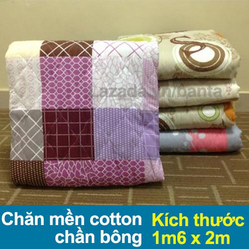 Chăn mền cotton chần bông 1m6 x 2m (giao màu ngẫu nhiên)