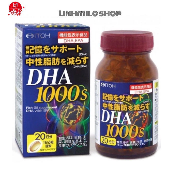 Viên uống bổ não dha 1000 hộp 120 viên nhật bản