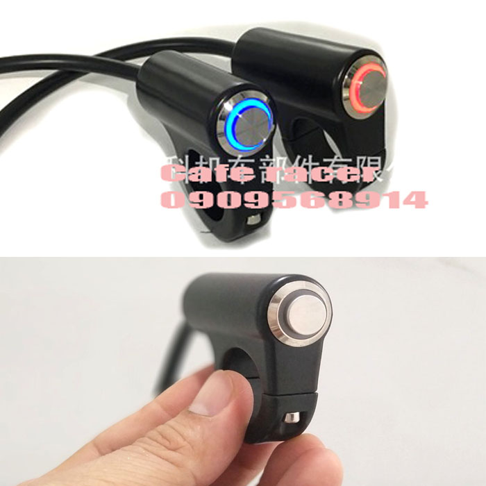 Công tắc on off led nhấn giữ nhôm CNC chống nước lắp ghi đông 22mm