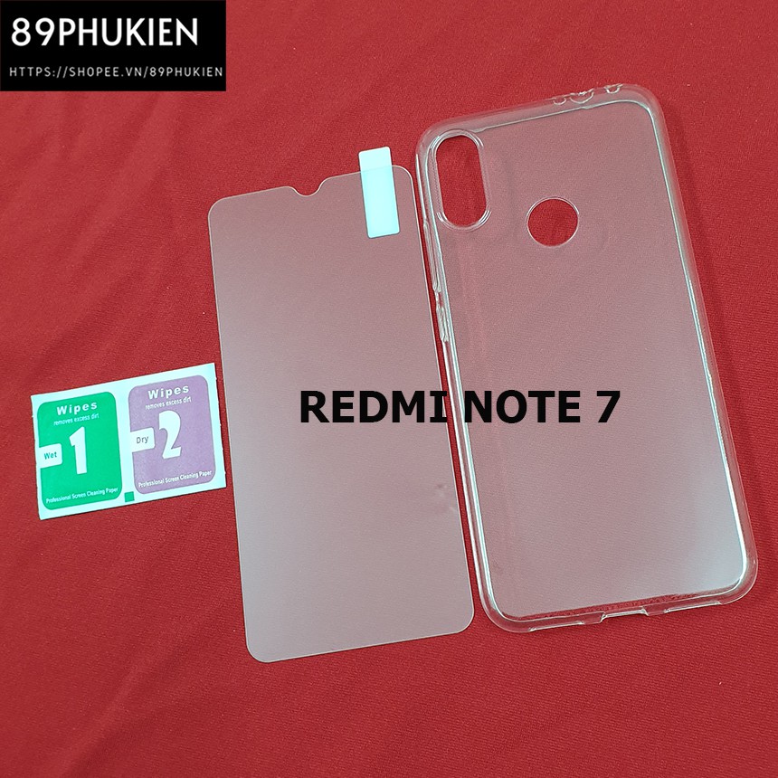 Combo dán cường lực ốp lưng dẻo Redmi Note 7