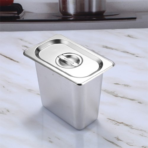 Khay inox chữ nhật đựng thạch - Topping trà sữa - thực phẩm tiện lợi GN 1/9 tại HCM