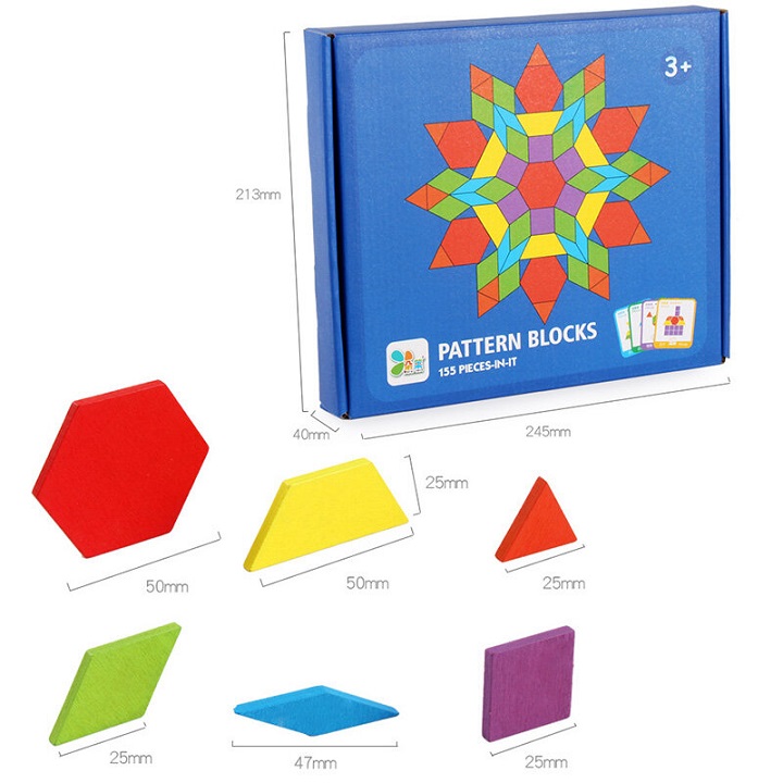 Giáo cụ Montessori Ghép hình tư duy Pattern block