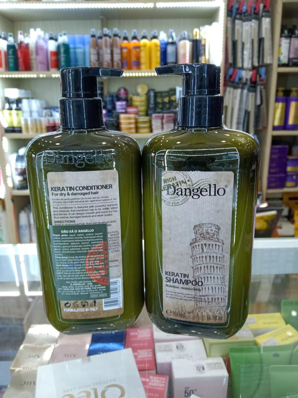 DẦU GỘI XẢ SIÊU MƯỢT DANGELLO KERATIN SHAMPOO 500MLX2