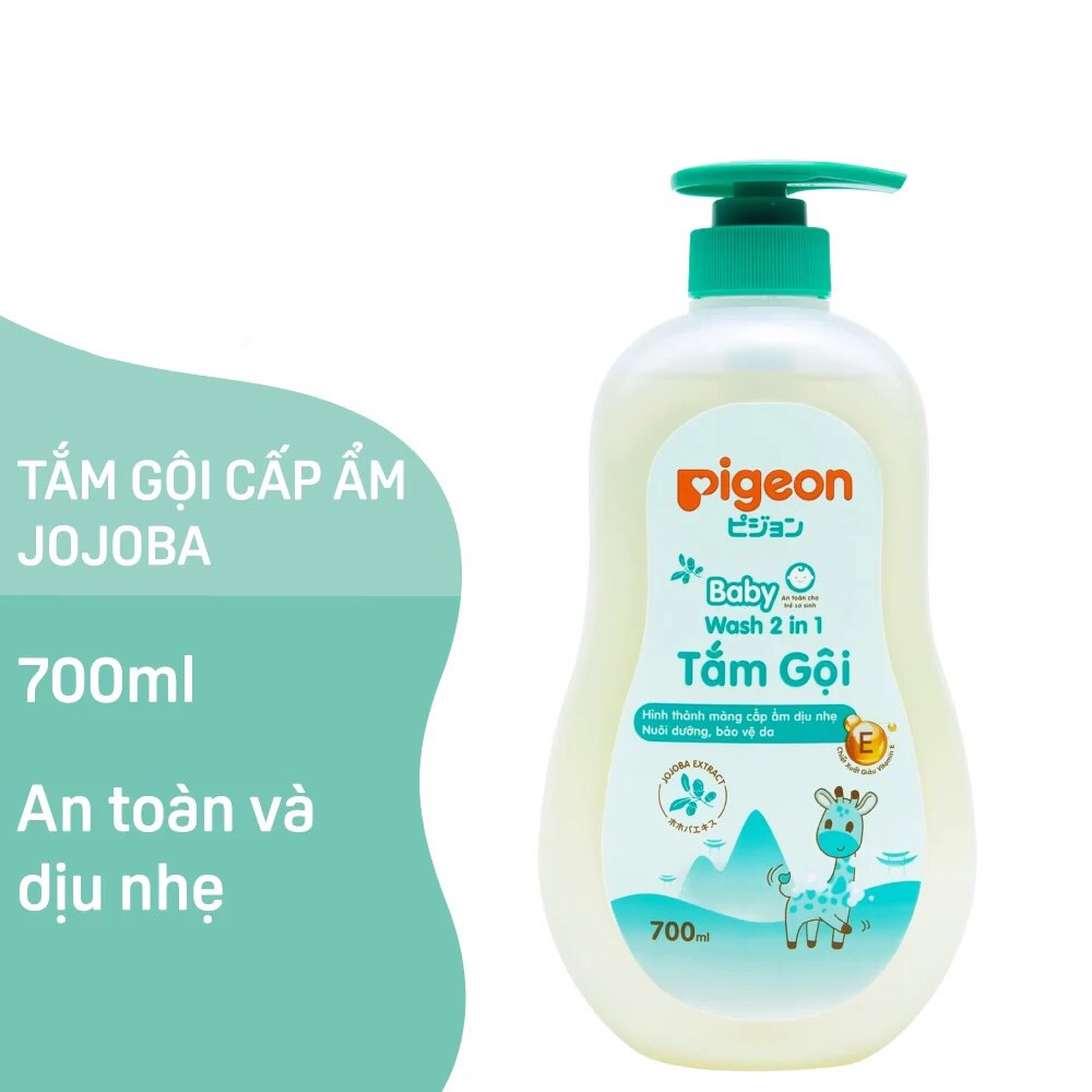 Sữa Tắm Gội Pigeon 2 Trong 1 Dành Cho Da Nhạy Cảm An Toàn Và Dịu Nhẹ Cho Bé ( Chai 700ml )
